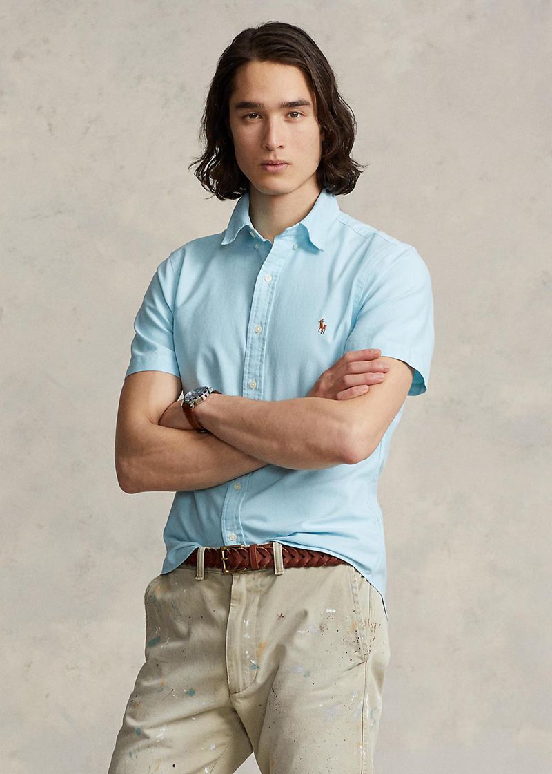 ポロ ラルフ ローレン シャツ メンズ 青 スリム フィット Oxford XKHNE1327